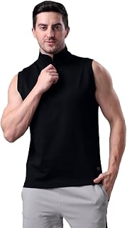 GROW Quarter Zip Pullover Men Half Zip Sleeveless Sweater Gym Vest | Cotton Terry Lycra Blend | Lightweight Gym Workout Tr... Price In India