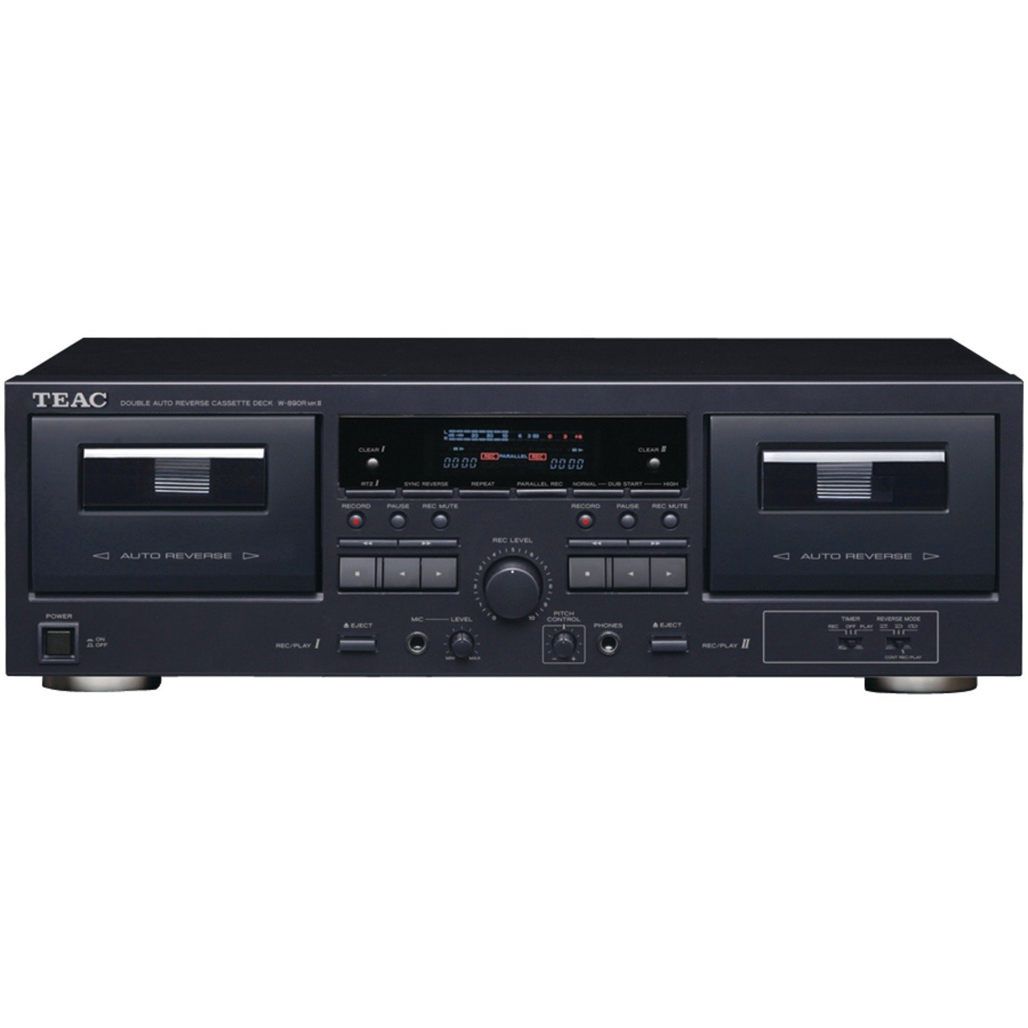 Teac W-890RMKII-B Double Auto-Reverse Cassette Deck (Black  