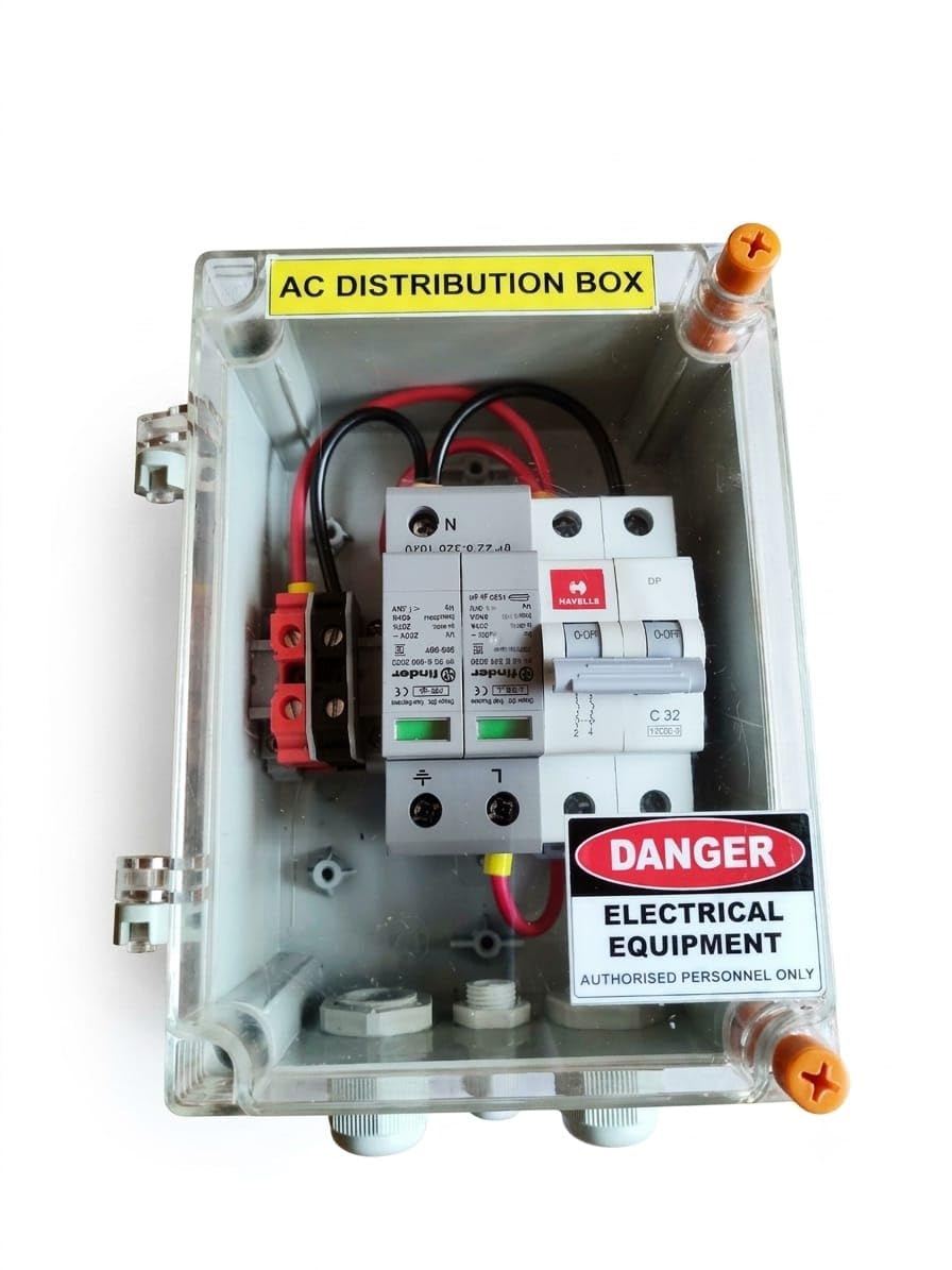 Single Phase Solar ACDB with MCB and Surge Protection Device, IP65 Weatherproof Enclosure for Rooftop Solar Systems-image-38