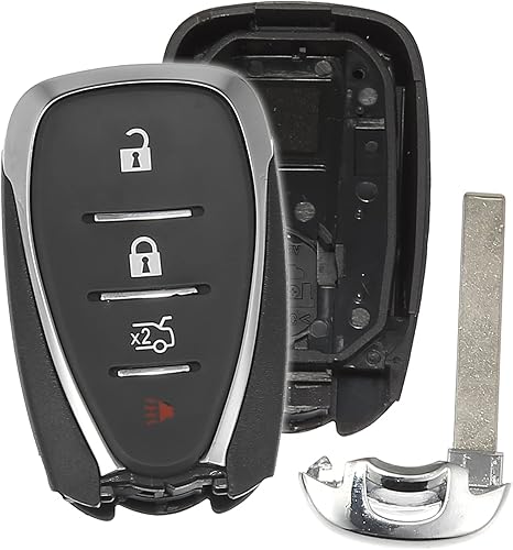 X AUTOHAUX Funda inteligente de 4 botones para llave remota de entrada sin llave para Chevy Camaro Malibu Equinox Cruze Trax Volt 2016-2020 HYQ4AA