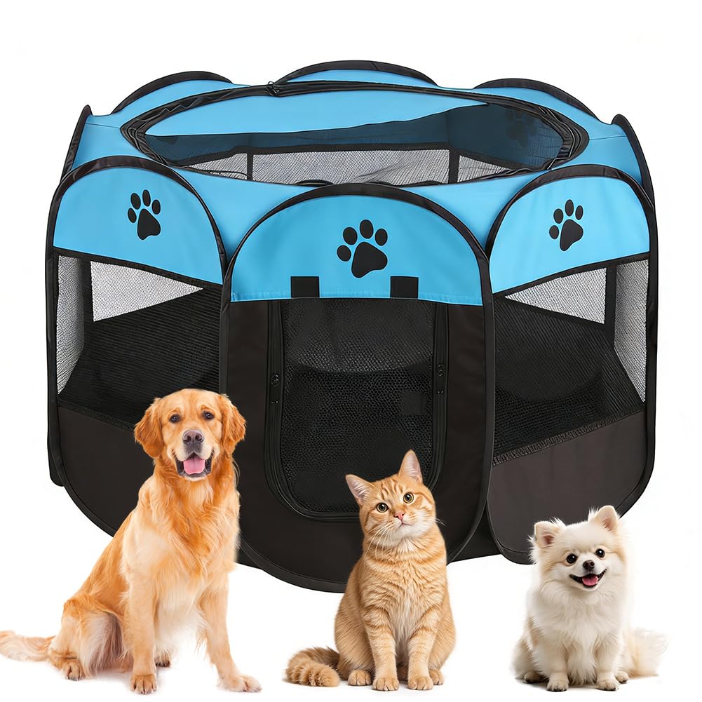Welpenlaufstall Hundekäfig für Wohnung, 74x74x43cm Tierlaufs