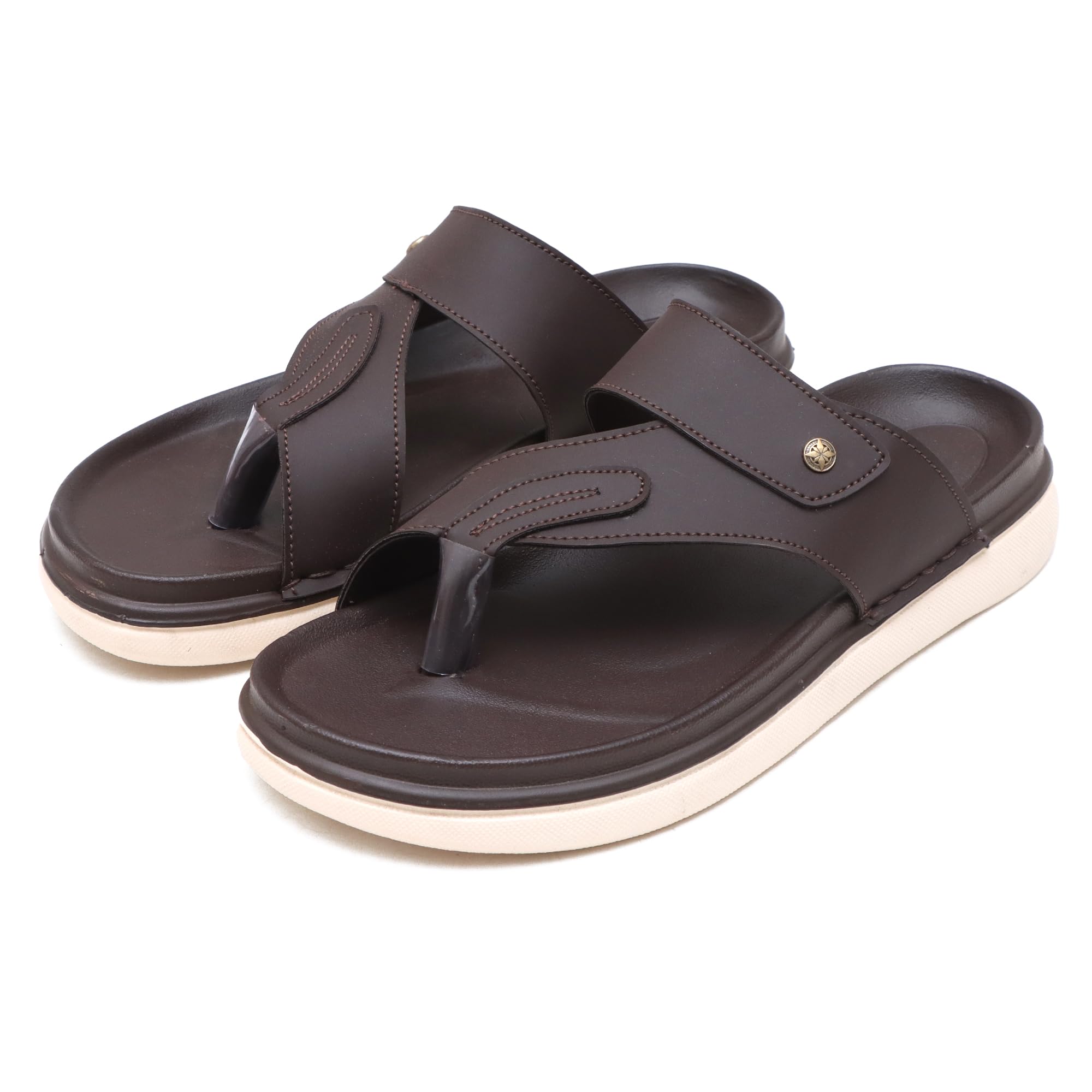 Men's Casual Comfort Toe Ring Slippers with Adjustable Strap | Lightweight Soft Cushioned Footbed | Anti-Slip EVA Sole | Open Toe Flip Flops for Indoor, Outdoor & Daily Wear | Black-image-42