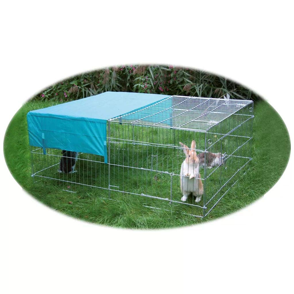 Kerbl Pet Freilaufgehege, 144 x 112 x 60 cm, mit Sonnenschutz, langlebig, verzinkt