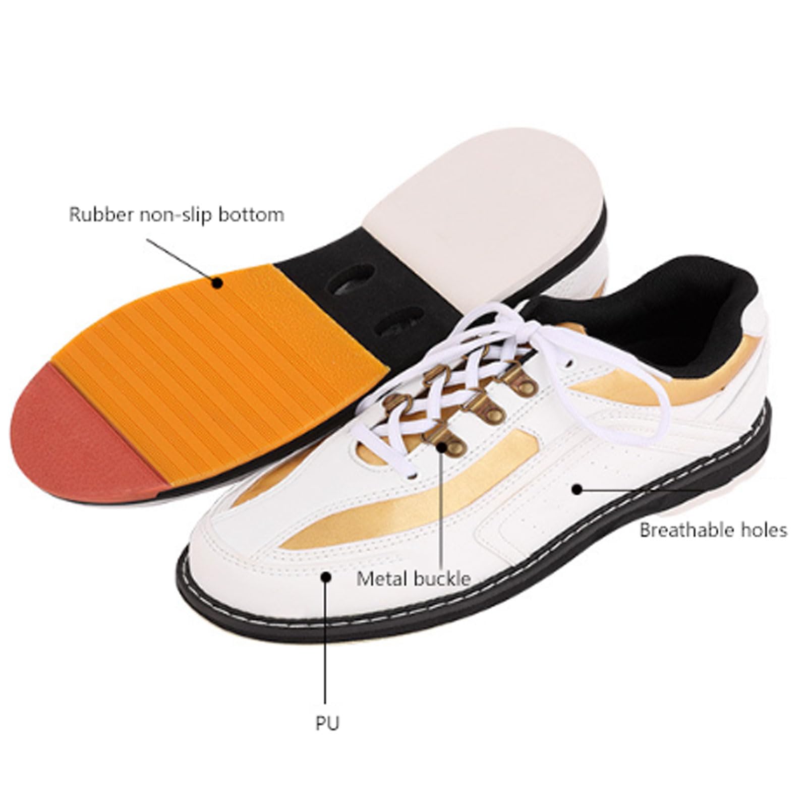 Scarpe da Bowling Uomo,Scarpe da Bowling Donna,Scarpe da Bowling per Adulti,Lightweight Bowling Athletic Sneakers,Scarpe da Passeggio Casual in Pelle,Scarpe Sportive Moderne per Uomini Donne