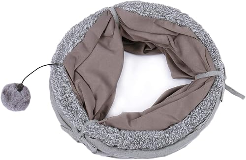 OHANA Large Cat Tunnel S Form, Collapsible Play Tube Cat Toys, Dia27*117cm - 6
