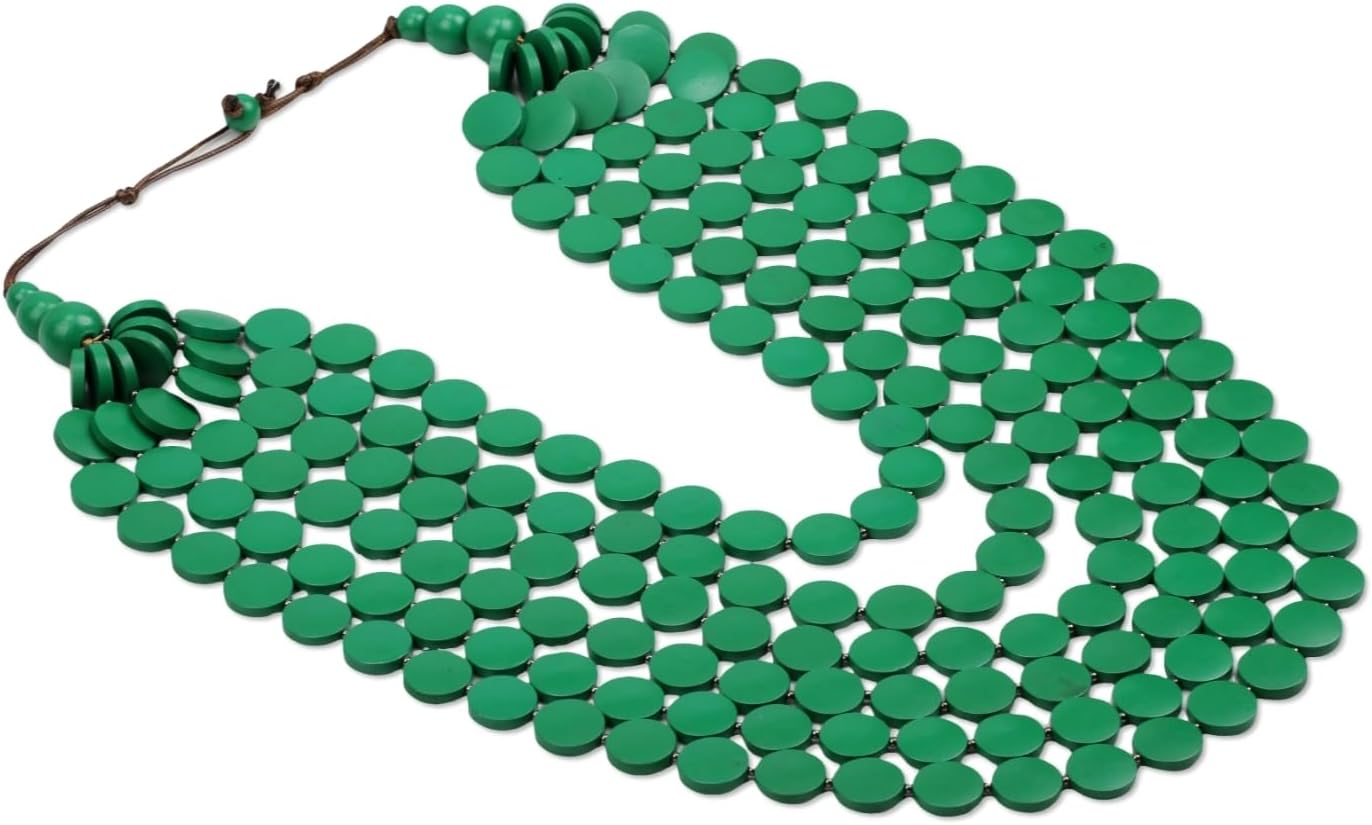 Colorful Long Wood Bead Pendant Necklace Earrings Set for Women Ethnic Multi Layers Statement Big Vintage Bib Female Chunky African Bohemian Rainbow Jewelry Set - Image 4