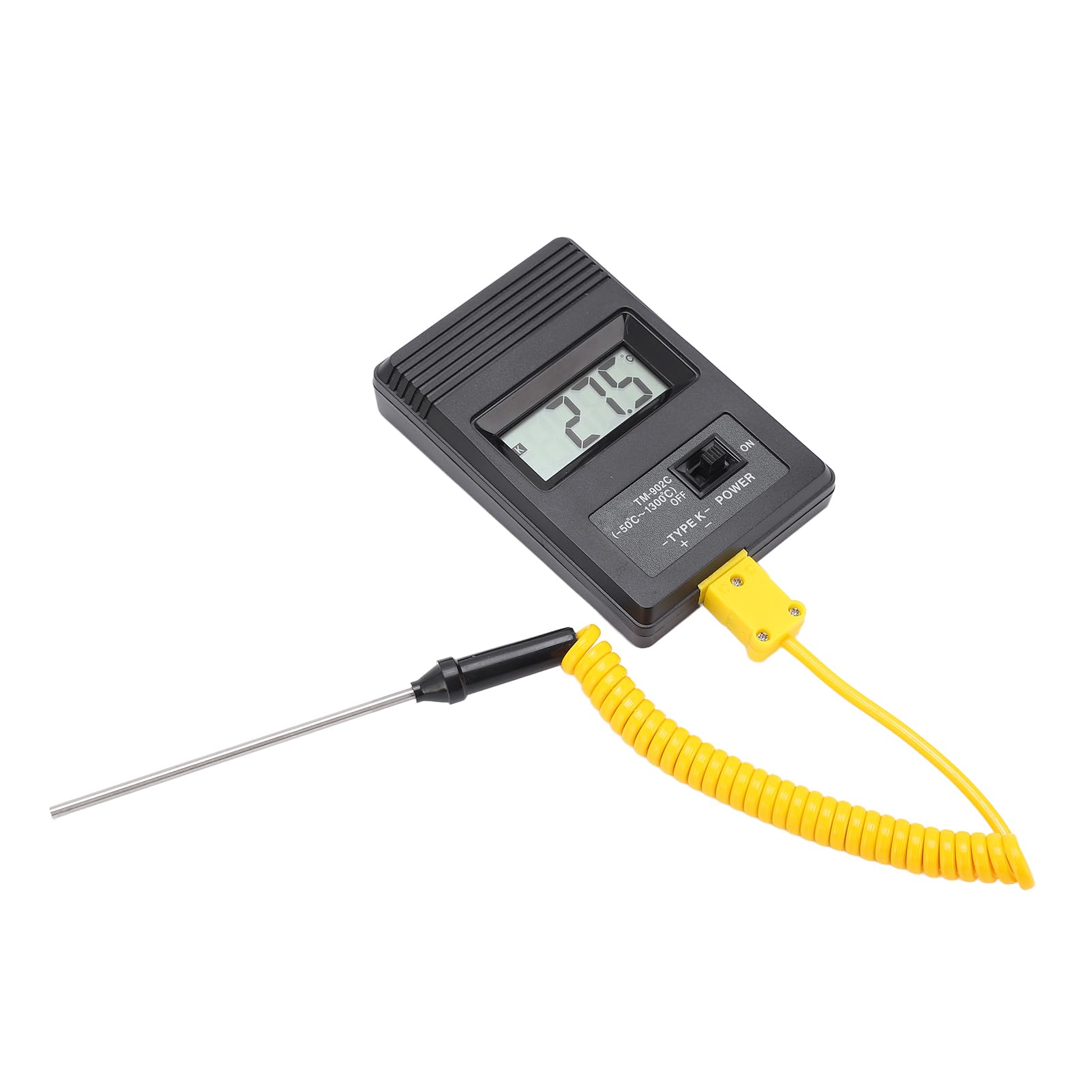 LCD Display Small Body Digital Thermometer Sensor with Standard K Type Plug -50 300? Gas and Liquid Temperature Measurement ABS Material for Industrial Use