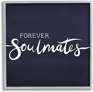 Stupell Industries Forever Soulmates Love Phrase Blue Gradient Background, Design by Jo Taylor, 12 x 12