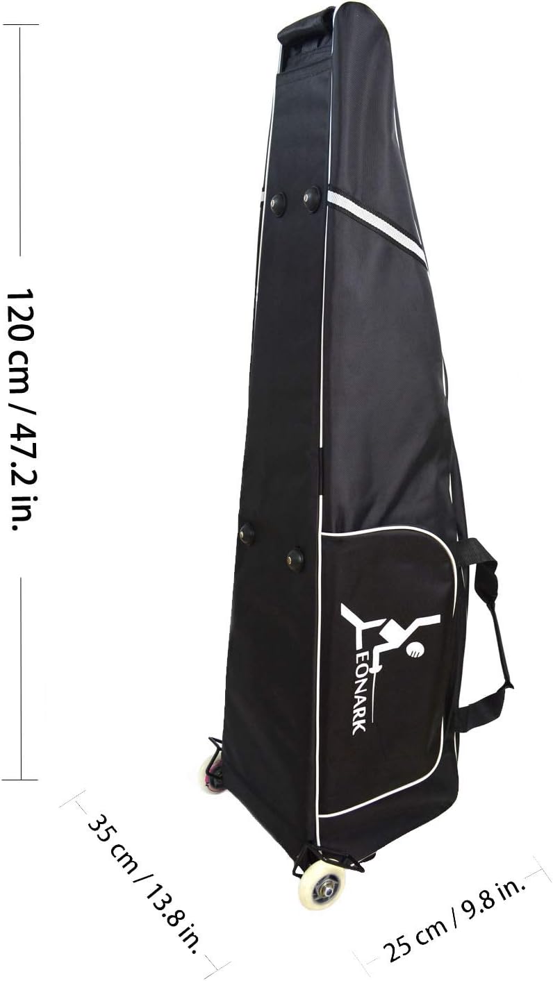 LEONARK Fencing Draw-bar Wheel Bag for Epee Saber and Foil - Hema Sword Bag Trolley Case for Fencing Suit and Mask Wheeled Black