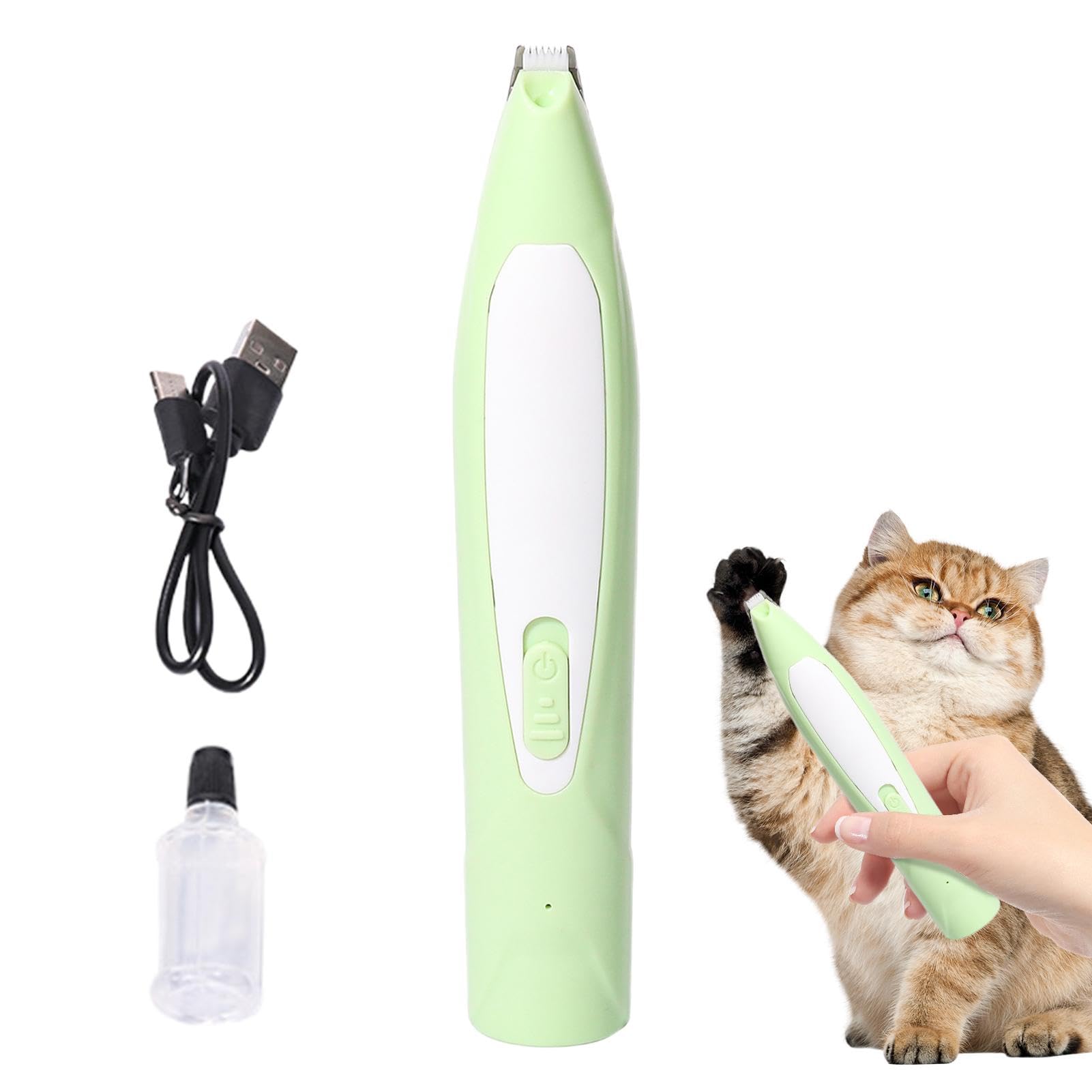 Recortadora de patas para mascotas, cortadora silenciosa con almohadilla para patas, iluminación auxiliar LED, cortadora de pelo para perros, afeitadora de acero inoxidable para gatos, máquina de cort