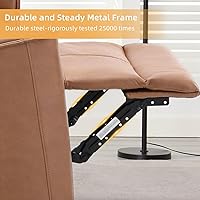 Vista 5 de CANMOV Sofá reclinable manual de dos plazas, sofá cama de 3 plazas reclinable de pared, juego de sofá reclinable de cuero, silla reclinable de 3