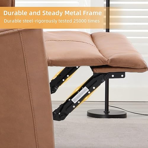 Vista 5 de CANMOV Sofá reclinable manual de dos plazas, sofá cama de 3 plazas reclinable de pared, juego de sofá reclinable de cuero, silla reclinable de 3