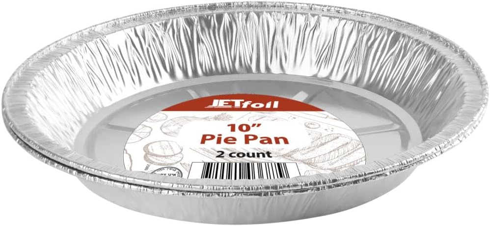 Disposable Aluminum Pie Pans - 10" - Case Pack of 48 - For Pies, Pizza, and Bakery Service