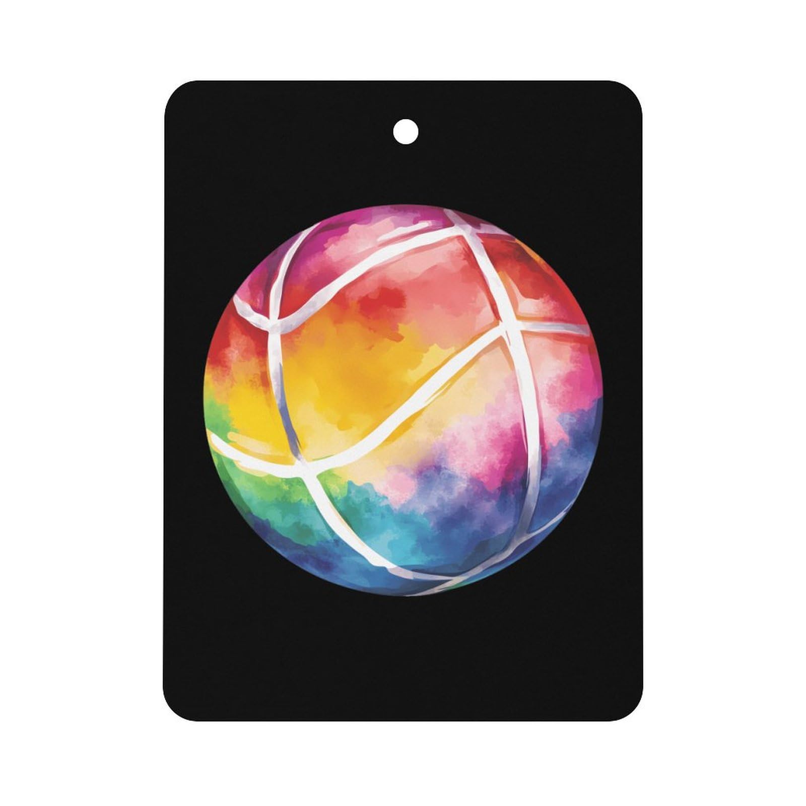 Volleyball Ball Tie-dye Car Air Freshener Hanging Aromatherapy Tablets for Car Accessories Square