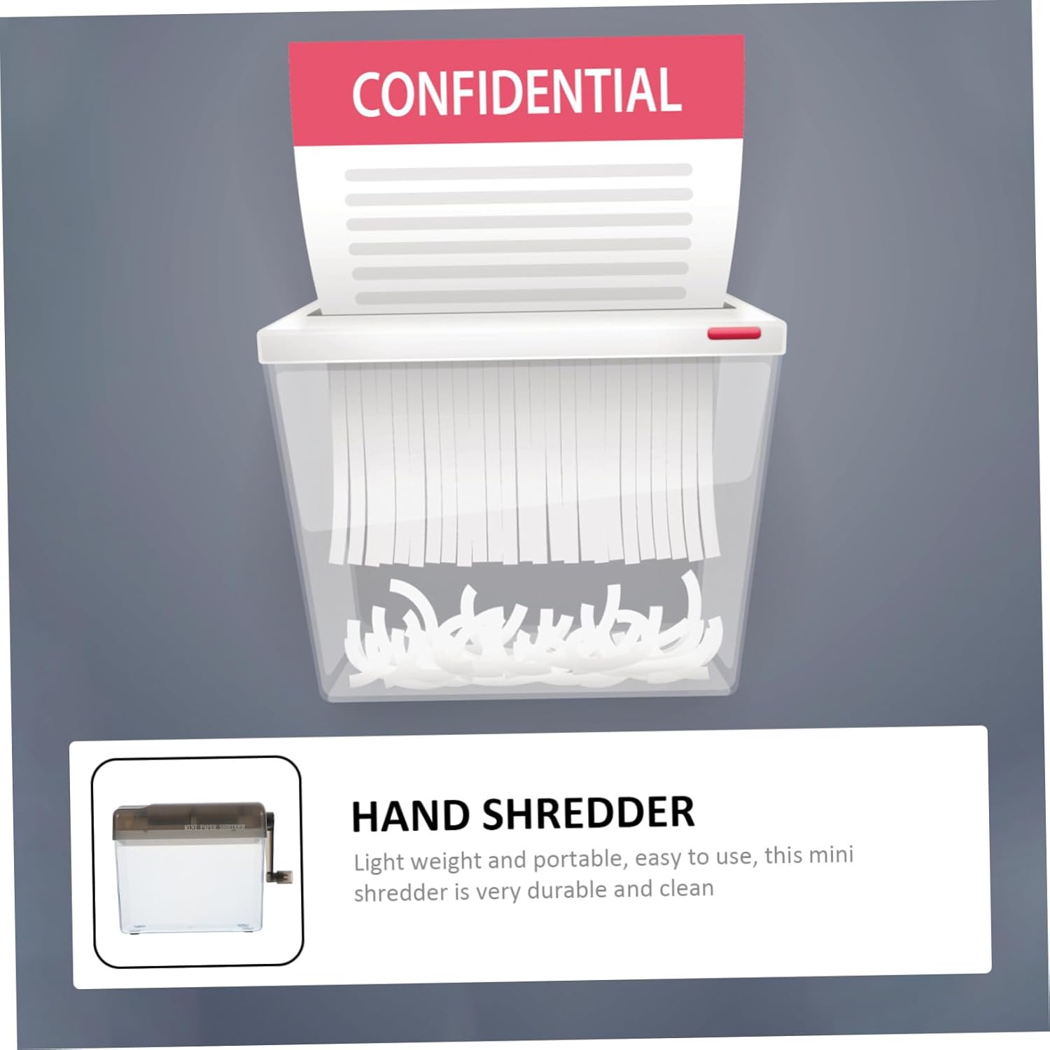 VALICLUD Mini Manual A6 Paper Shredder Portable Handheld Desktop Paper Cutter for Home and Office Document Cutting
