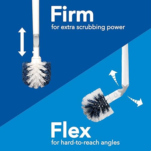 Vista 4 de Juego de cepillo de inodoro Unger sin goteo, limpiador con cuello flexible y soporte de transporte portátil, suministros discretos de limpieza