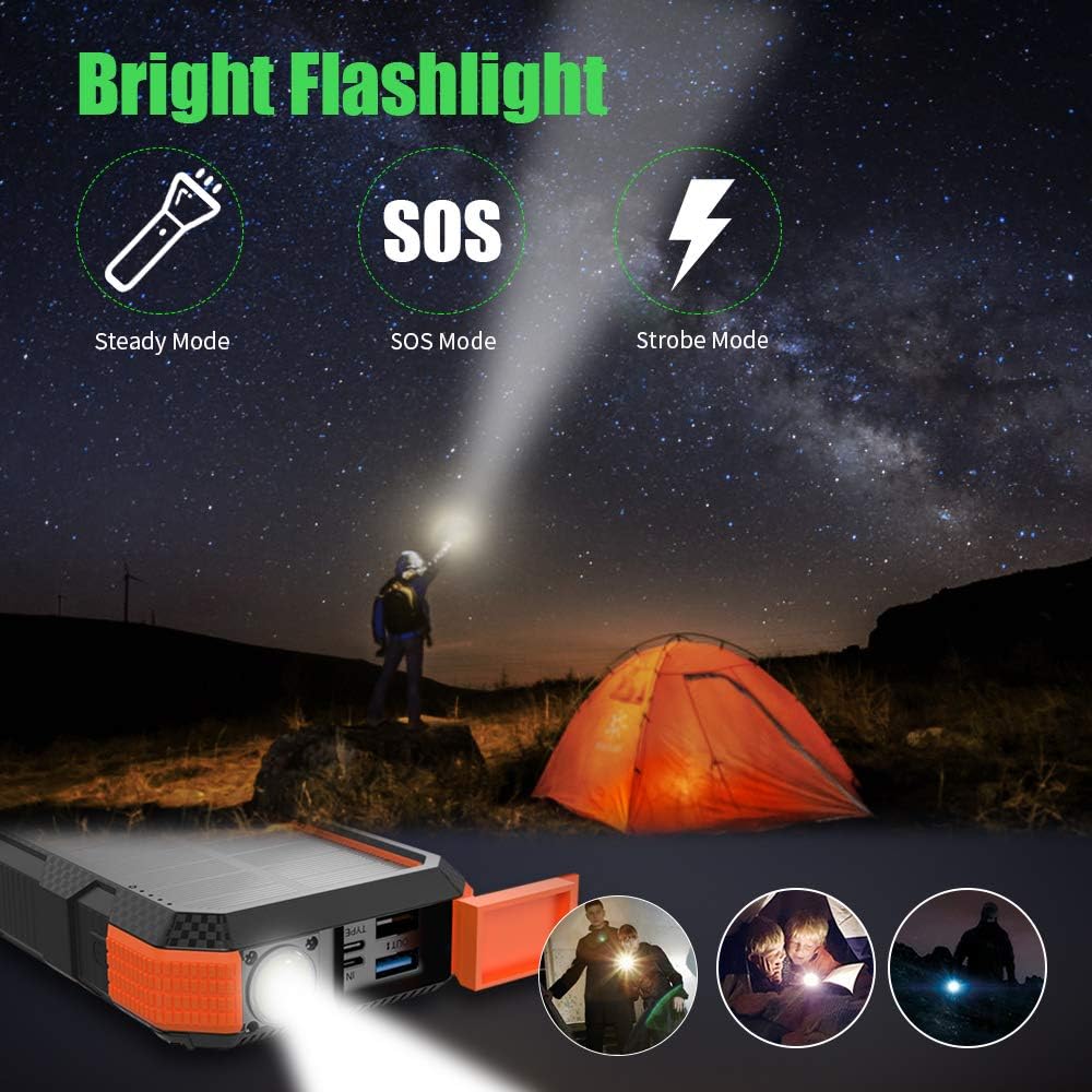 X-DRAGON Solar Phone Charger flashlight modes
