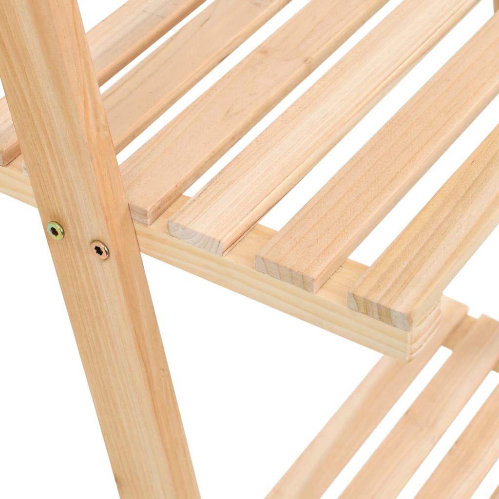 Homgoday Étagère Murale échelle Bois de cèdre 41,5 x 30 x 176 cm, Tablette Flottantes de Rangement Suspendue, Étagère Mural Présentoir pour Salon Chambre Salle de Bain Couloir Cuisine et Bureau
