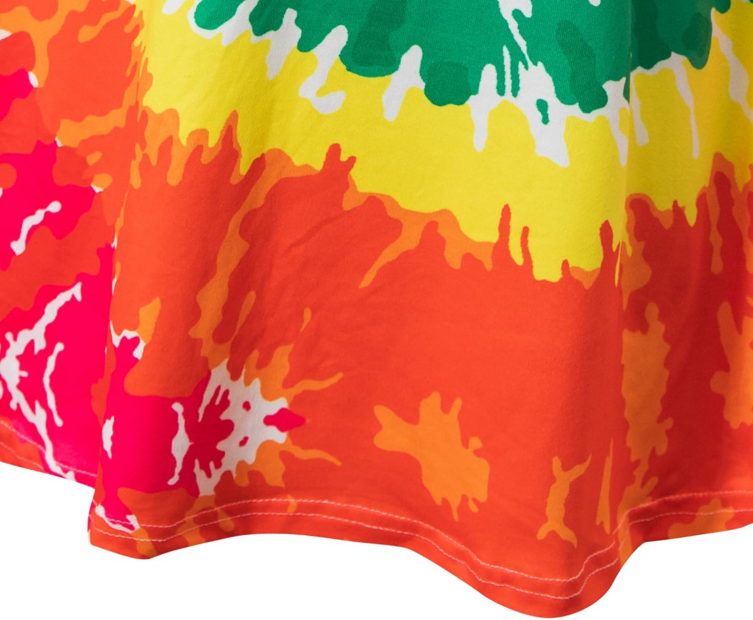 Girls Kids 60s 70s Hippie Costume Dresses Disco Outfits Party Clothes with Necklace Earrings Sunglass - Image 2