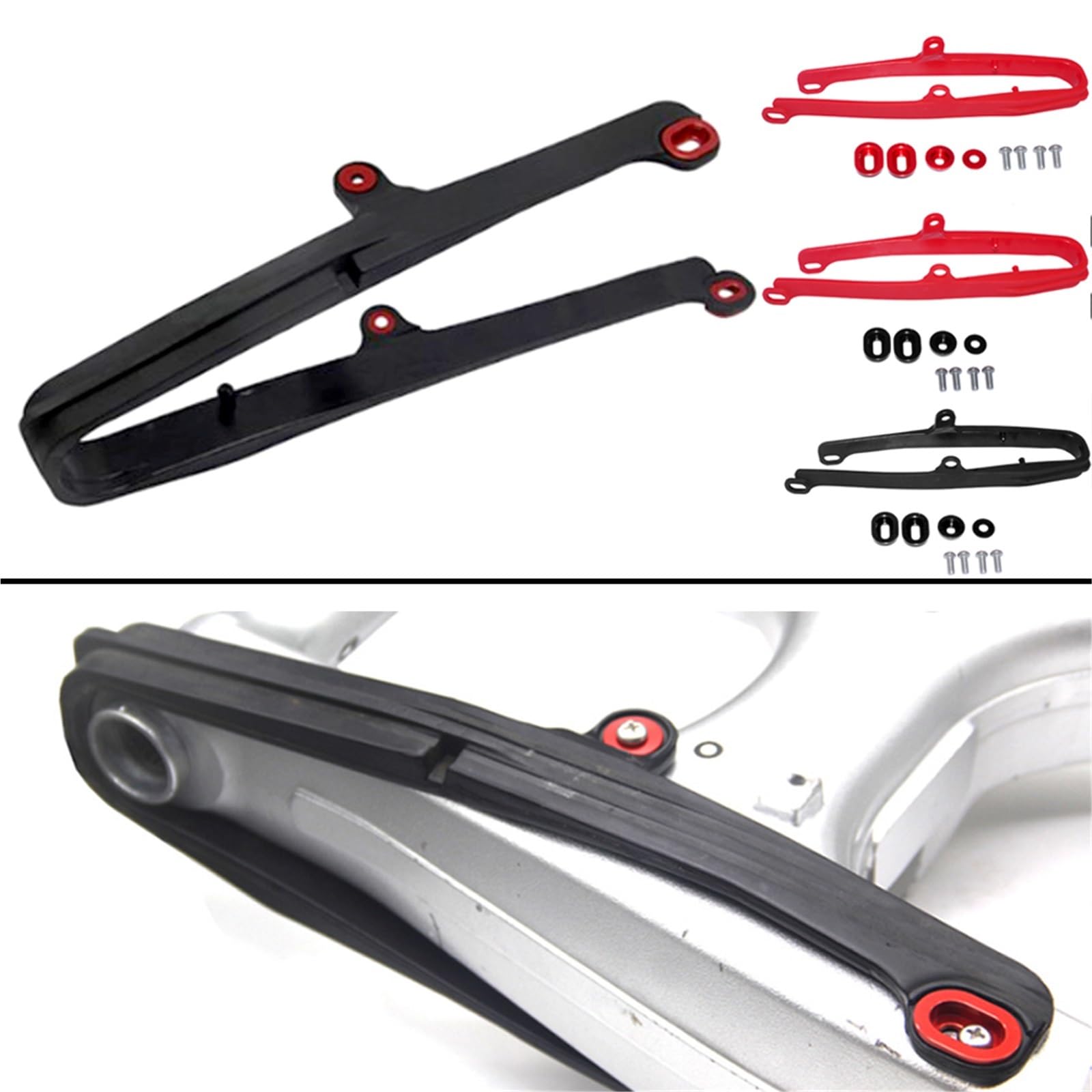 ochraniacz wahacza Pasuje do CRF250L 250RL CRF250M/S 2012-2021. 52170-KZZ-900 Zestaw podkładek dystansowych prowadnicy łańcucha wahacza(Slider Kit Black-Red)