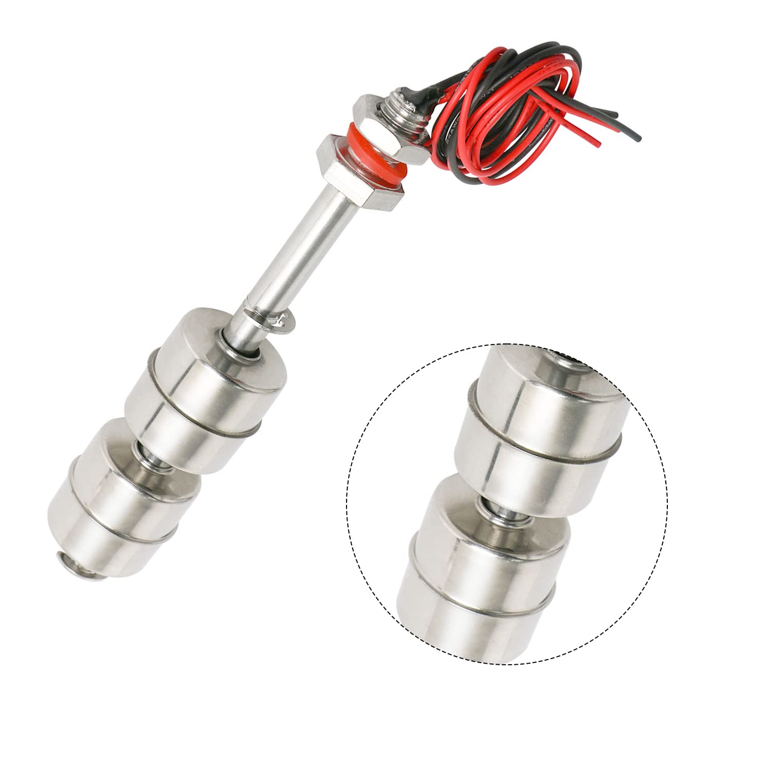 Aopin Water Level Sensor Switch Stainless Steel,Liquid Level Sensor Float Switch, Plastic Ball Float Controller For Water Pump Fish Tank Cistern Sump Filter Aquarium Swim Pool Garden Pond Liquid 1 Pcs