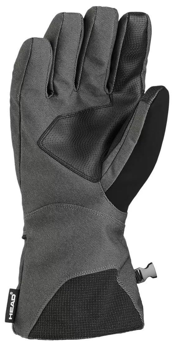 HEAD Ski-Handschuhe für Herren und Damen, Unisex, Touchscreen-kompatibel, mit Reißverschluss, Wärme-/Aufbewahrungstasche, verbesserte Griffigkeit, Komfort, Vielseitigkeit (Grau, Größe S) Fashion