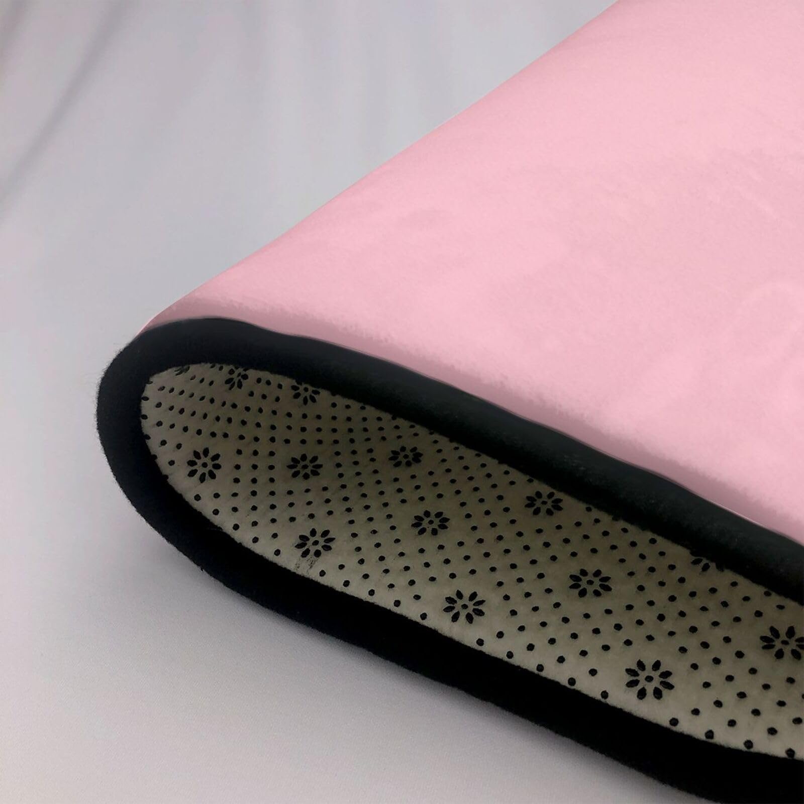 Tappeto in finta pelliccia di ottima fattura con stampe rosa tinta unita 203,2 x 147,3 cm, accogliente coperta antiscivolo per soggiorno, camera da letto e altro