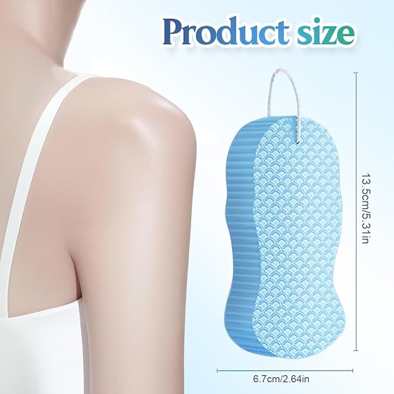 Magic Exfoliating Bath Sponge, 2025 New Super Soft Exfoliating Bath Sponge, 3D Magic Exfoliating Body Scrubber, Shower Sponges for Body (White Gray)