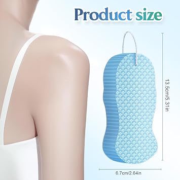 Magic Exfoliating Bath Sponge, 2025 New Super Soft Exfoliating Bath Sponge, 3D Magic Exfoliating Body Scrubber, Shower Sponges for Body (White Gray)