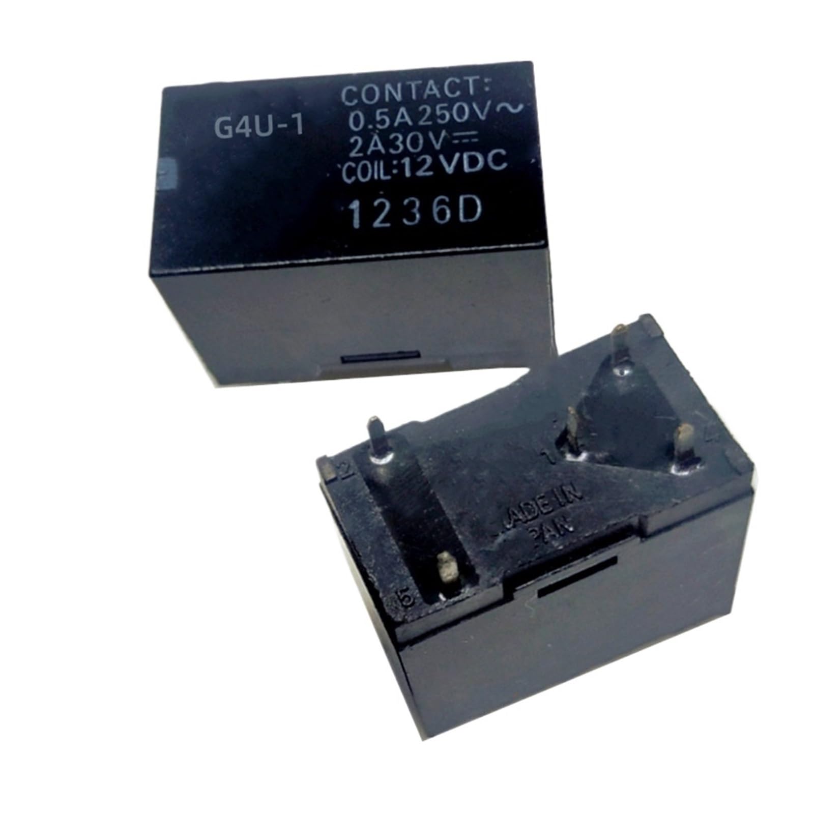 Relais 12 V CC G4U-1 composant électronique 2A G4U-1-E miniature, pack de 5