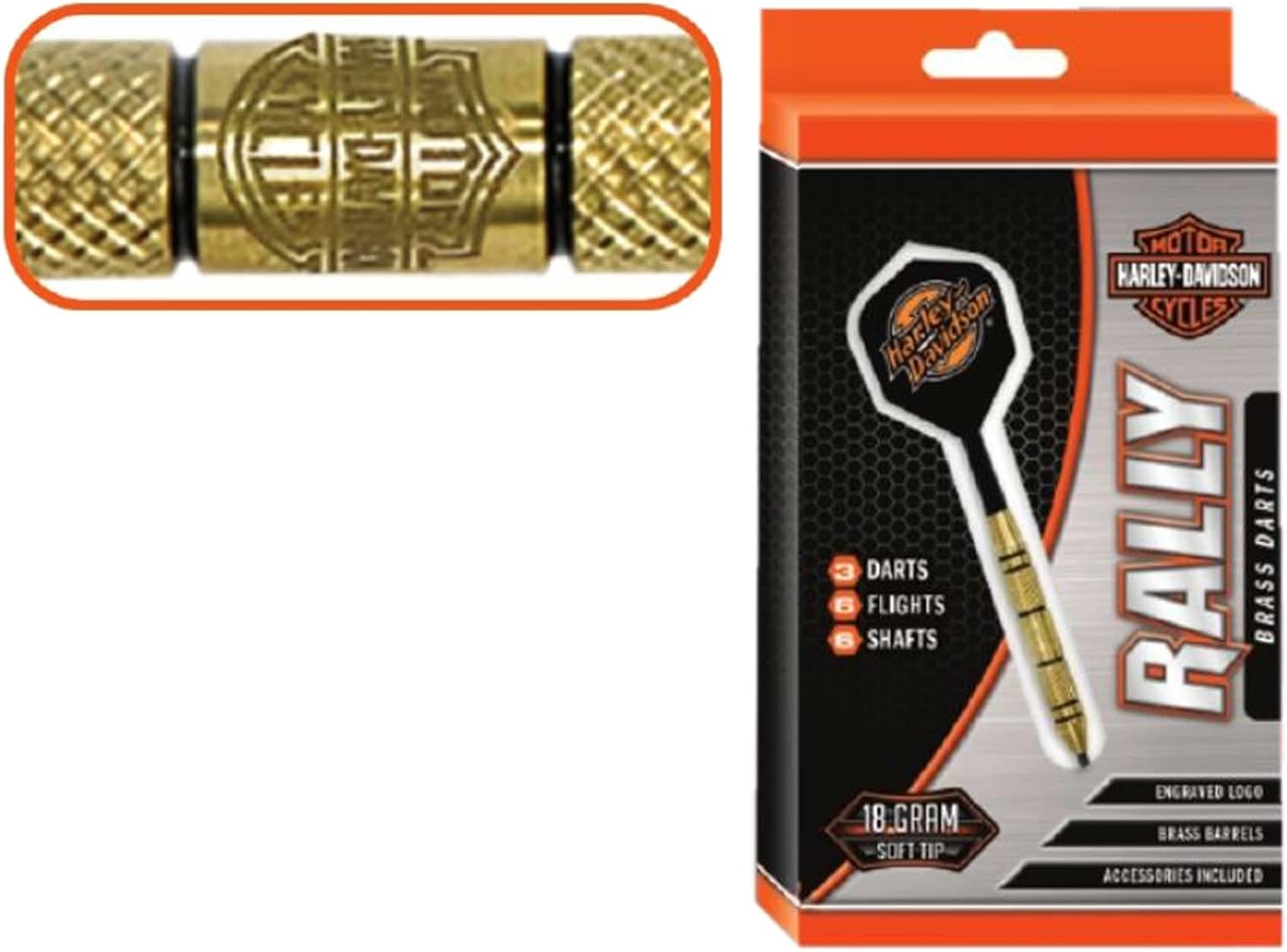 Harley-Davidson EVO Pink Bar & Shield 22 gr. Steel Tip Darts - Brass Barrels : Harley-Davidson