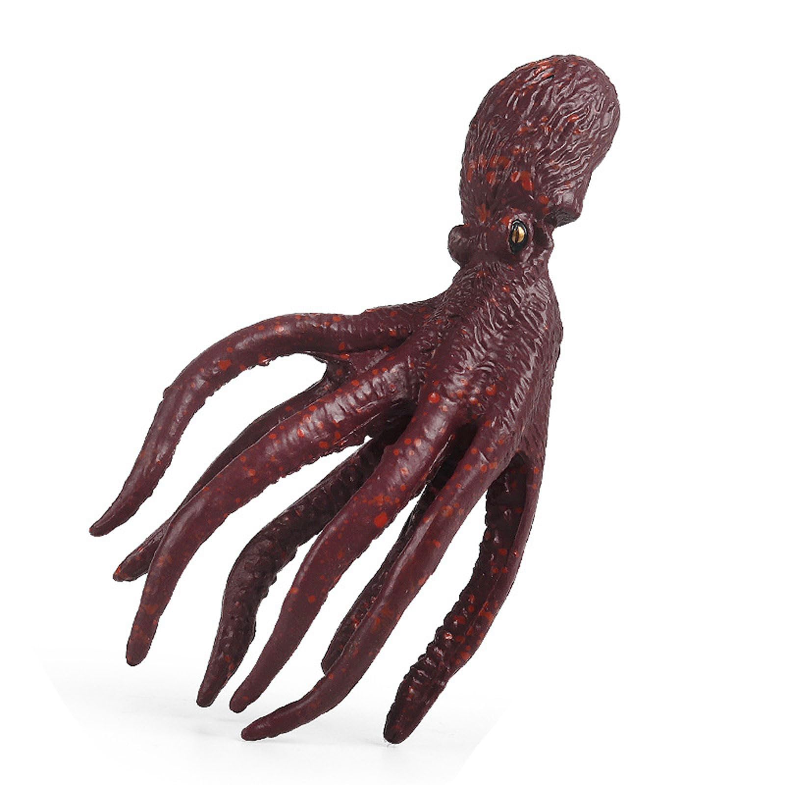JOKFEICE Ocean Sea Animal Toys, Realistic Squid Fairy Garden Accessories, Learning Educational Toys for Christmas Birthday Cake Topper for Kids (Red)