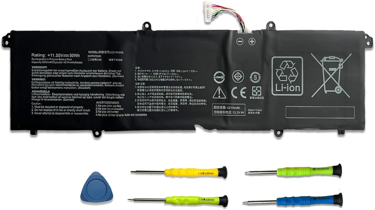 C31N1905 Laptop Battery Compatible with Asus Adolbook13 2020 Dolbook14 2020 VivoBook S13 S333 S333JA K533F S521FA S533EQ S533F S15 S533 Series 0B200-03580200 3ICP5/70/82