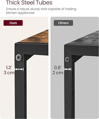 Miniatura 6 de VASAGLE Estante para panaderos con estación de carga, soporte de barra de café con estante de almacenamiento ajustable, panel de rejilla, 12