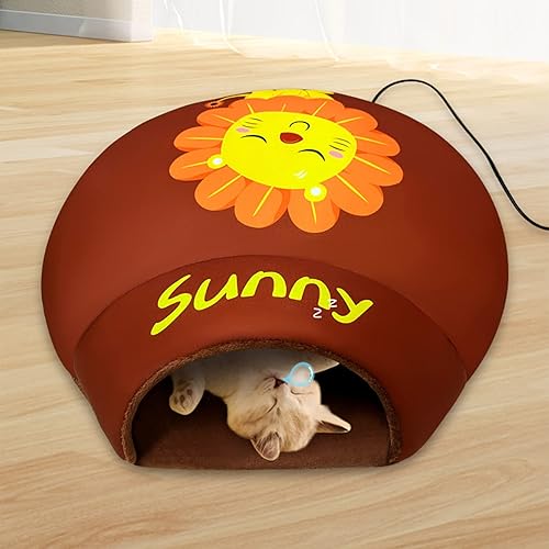 OYhmc Manta térmica USB para gatos camas para perros y gatos anidación de mascotas extraíble lavable medio cerrado saco de dormir para mascotas