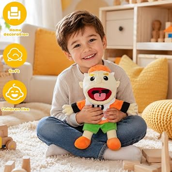 Jeffy Puppet Plush Toy Doll, 40cm Jeffy Hand Puppets with Working Mouth, Hand Puppets for Kids, Mischievous Funny Puppets Toy for Boys and Girls on Birthday Christmas Halloween Part