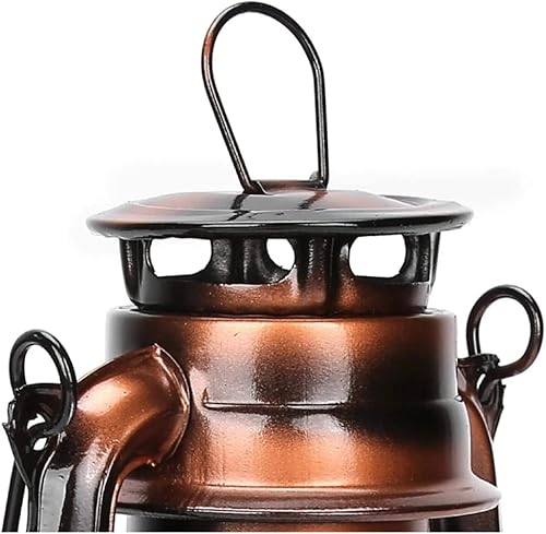 Miniatura 4 de Lámpara de aceite, lámpara de queroseno de bronce retro, gran capacidad, granero, huracán, farol de aceite vintage, tienda de campaña colgante,