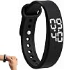Silent Vibrating Alarm Wristband,Waterproof Wrist Vibrating Alarm Reminder Watch Temperature Measurement 3 Times per Day with up to 10 Alarms Reminder for Deep Sleepers Hearing Impaired Deaf (Black)