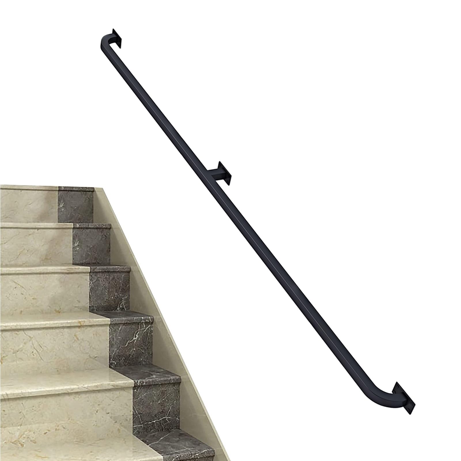 Rampe d'escalier longue pour éviter les chutes dans les marches