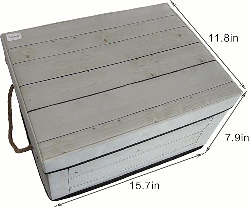 Miniatura 2 de Livememory Cajas de almacenamiento decorativas con tapa y asas, caja de memoria de tela para almacenamiento decorativo. 15.7 pulgadas de largo x