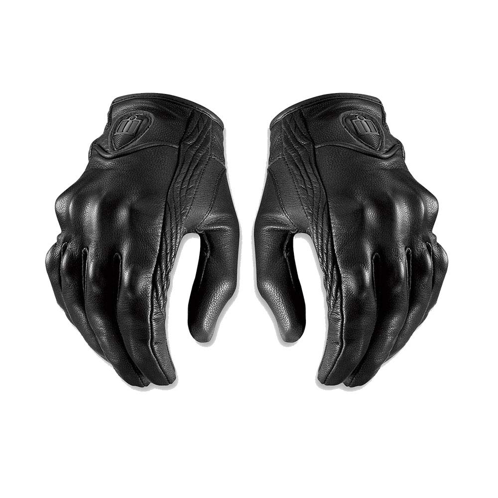 Riloer Gants de moto en cuir pour écran tactile, coupe-vent et chaud, gants de moto sans trous