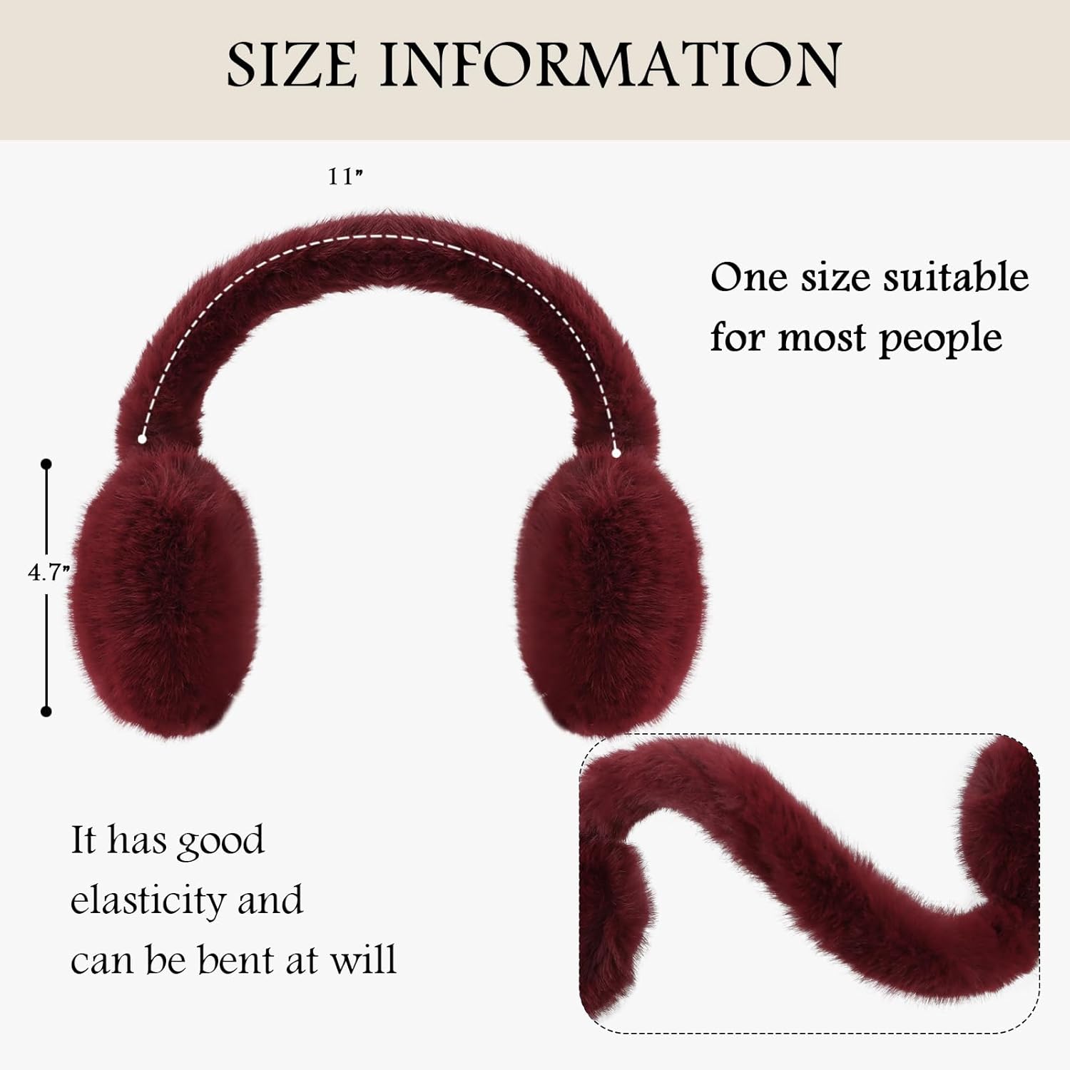 PESAAT Warm Ear muffs for Women Winter Unisex Fluffy Earmuffs Lady Ear Warmer Faux Fur Ear Covers - Image 6