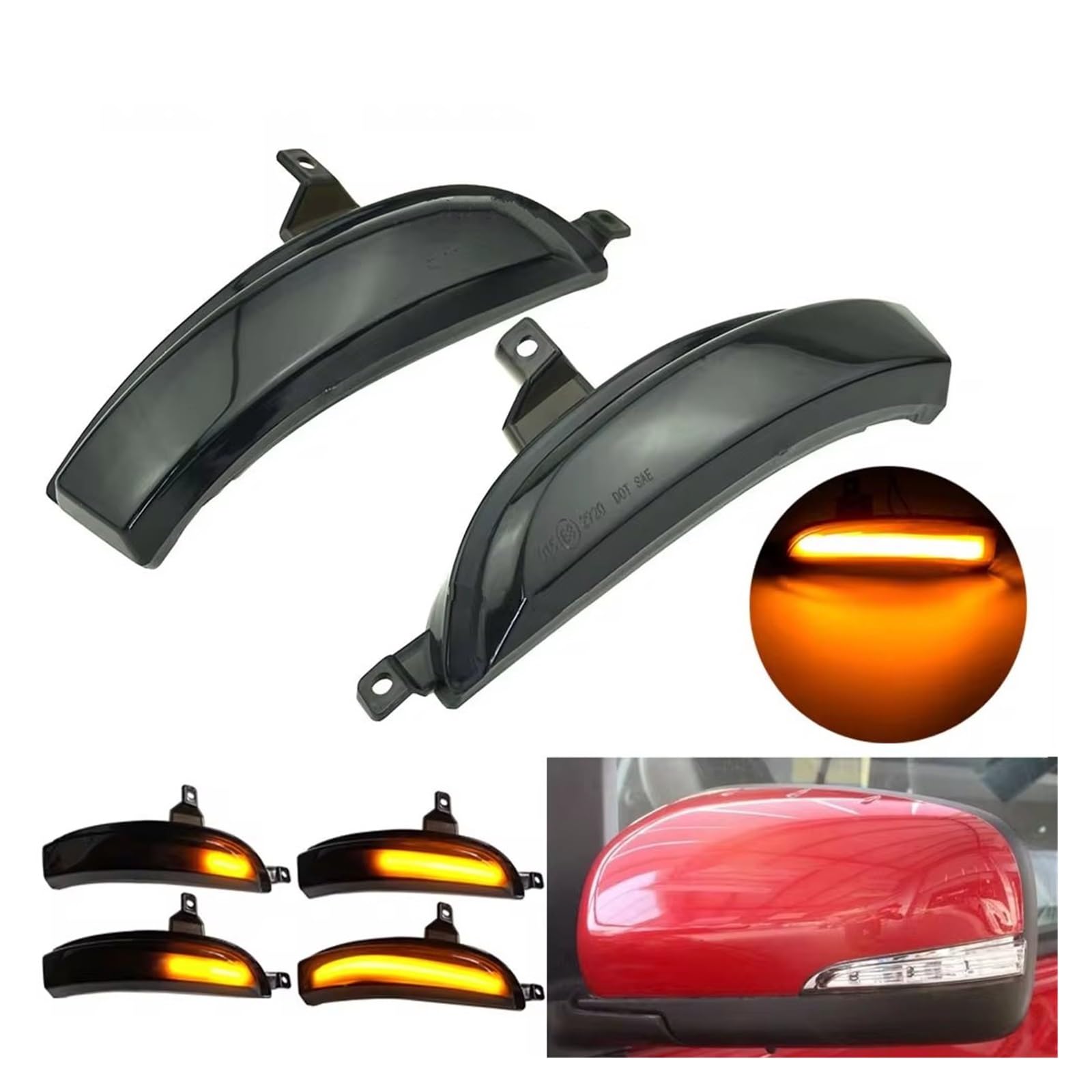 Luz Señal Giro para Koleos HY 2011 2012 2013 2014 2015 2016 2017 1.ª Generación Modelo Facelift 1 Par Luces LED Señal Giro Intermitente Espejo Lateral Luz Secuencial Indicador Intermitente