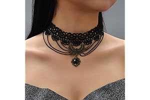 Missgrace Boho Punk Vintage Tribal Statement Bib Chunky Black Tassel Necklace for...