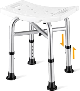 HIQUFET 500lb Heavy Duty Shower Chair for Inside Shower - 5 Height Adjustable Stool, 3-Min Quick Assembly Seat for Seniors & Adults