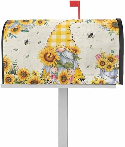 Fundas magnéticas para buzón de gnomos de abeja de primavera y verano, tamaño estándar, decoración de cajas de números de letras decorativas para