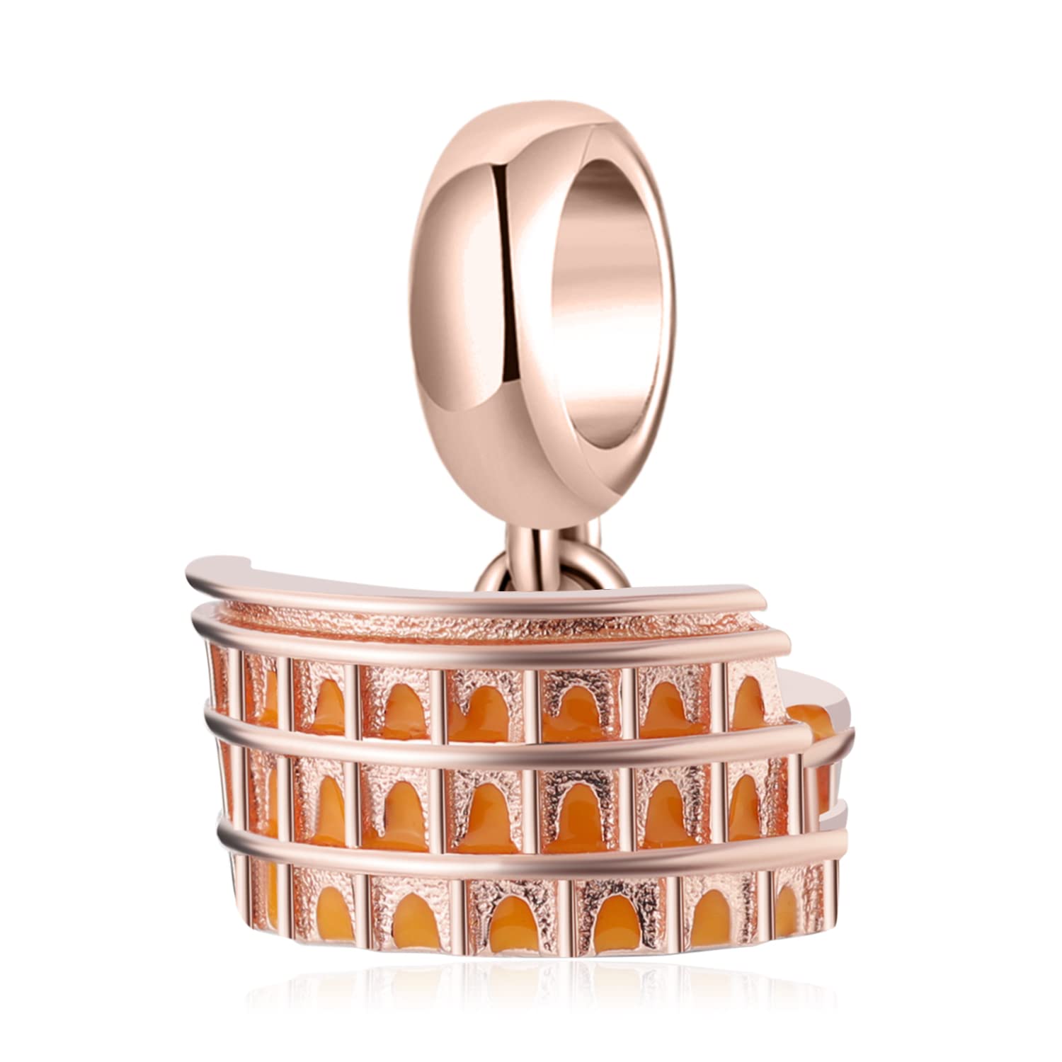 Charm stile Colosseo Roma Anfiteatro Flavio Monumento ciondolo pendente in argento 925 - Les Folies per Pandora