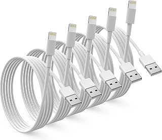 5 Pack Apple Charging Cables 10ft[Apple MFi Certified], iPhone Chargers Lightning Cable 3 Meter, Fast iPhone Charging Cord for iPhone 12/11/11Pro/11Max/ X/XS/XR/XS Max/8/7, ipad (10ft-1)