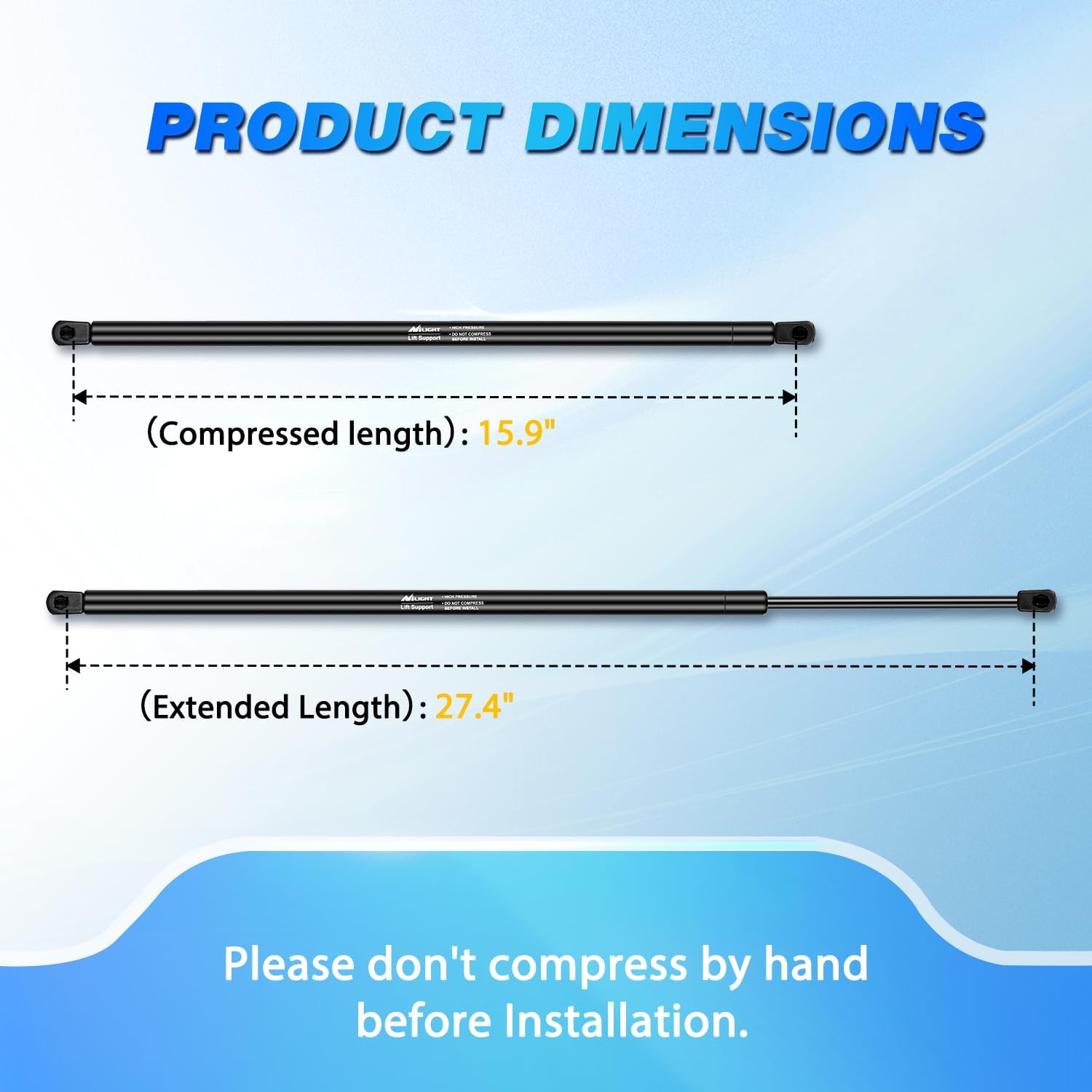 Nilight Hood Gas Struts Lift Supports 6333 for Toyota Camry 2007-2011 Spring Shocks 27 Inch, 2PCS Set Rod