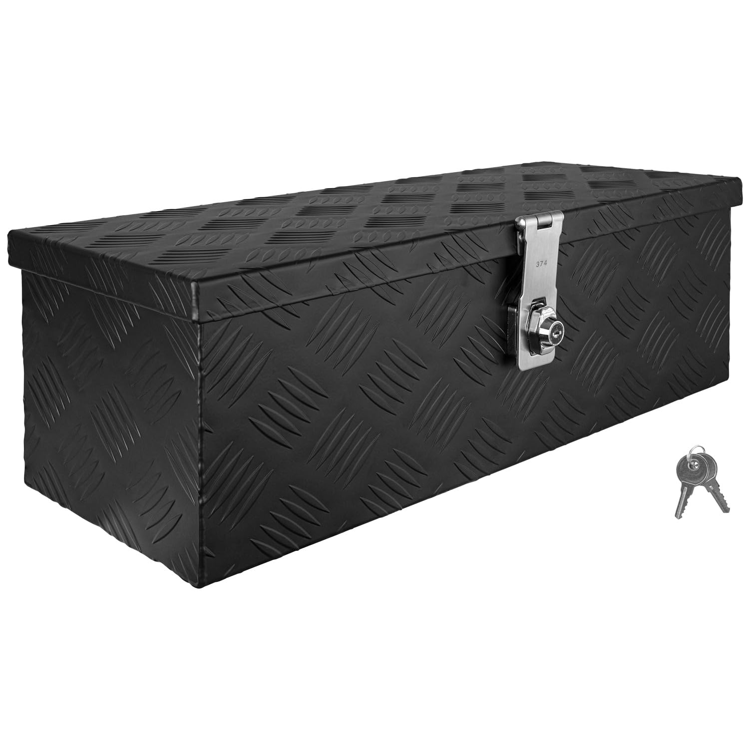 Trucky Caja de Barra de Tiro Negro Caja de Herramientas Caja de Camión Caja de Aluminio Caja de Remolque con Tapa Bloqueable Caja de Transporte D025